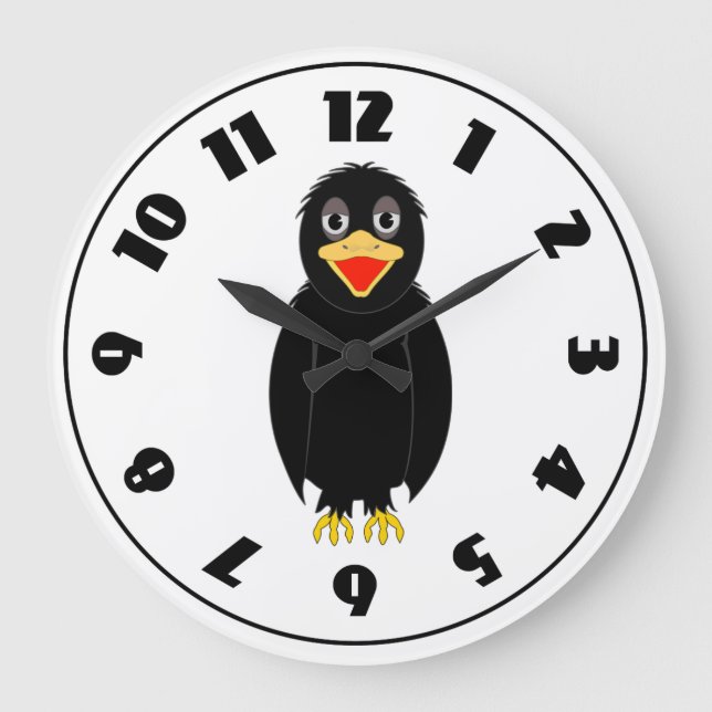 Horloge Corbeau Noir (Recto)