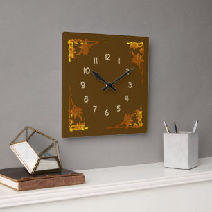 Horloge - Corner Brackets de Feuilles d'or