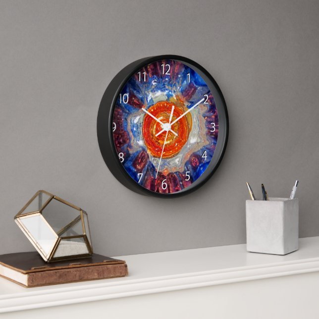 Horloge Cosmos de explosion - Van Gogh Sun orange - (Bureau)