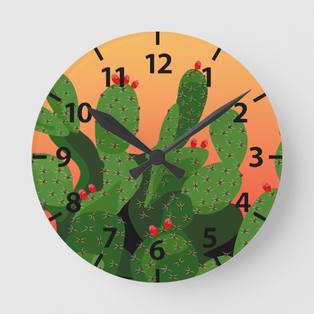 Horloge couché du désert de Prickly Pear Cactus (Recto)