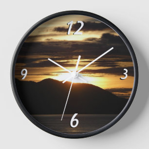 Horloge Coucher de soleil en Alaska III Photographie magni