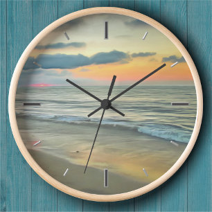 Horloge Coucher de soleil sur l'océan 0735