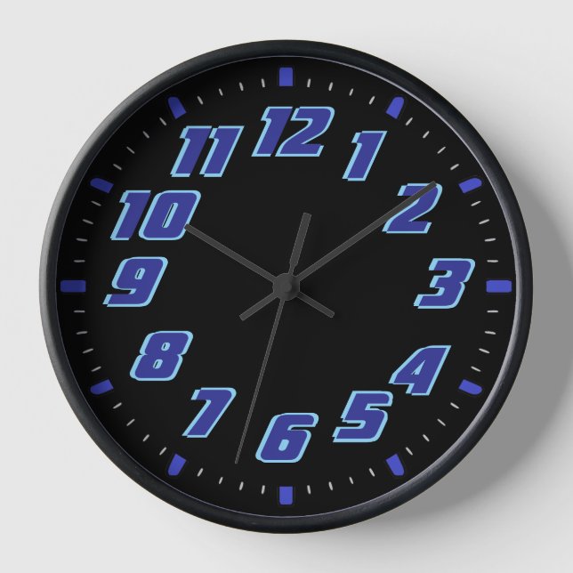 Horloge Couleur bleu Faux Neon (Recto)