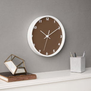 Horloge Couleur solide Brown café