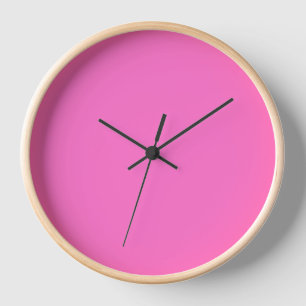 Horloge Couleur solide rose néon Classique