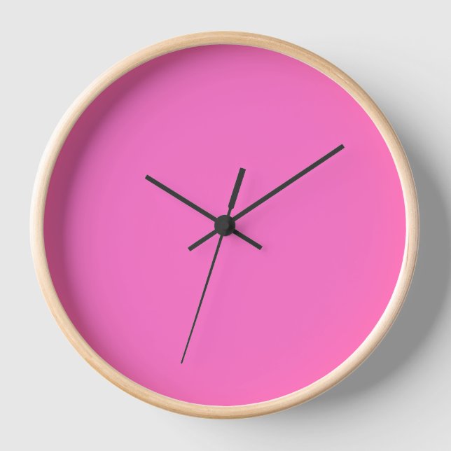Horloge Couleur solide rose néon | Classique (Recto)
