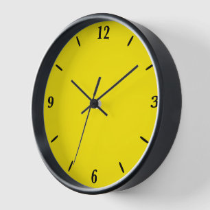 Horloge Couleur uni jaune canari