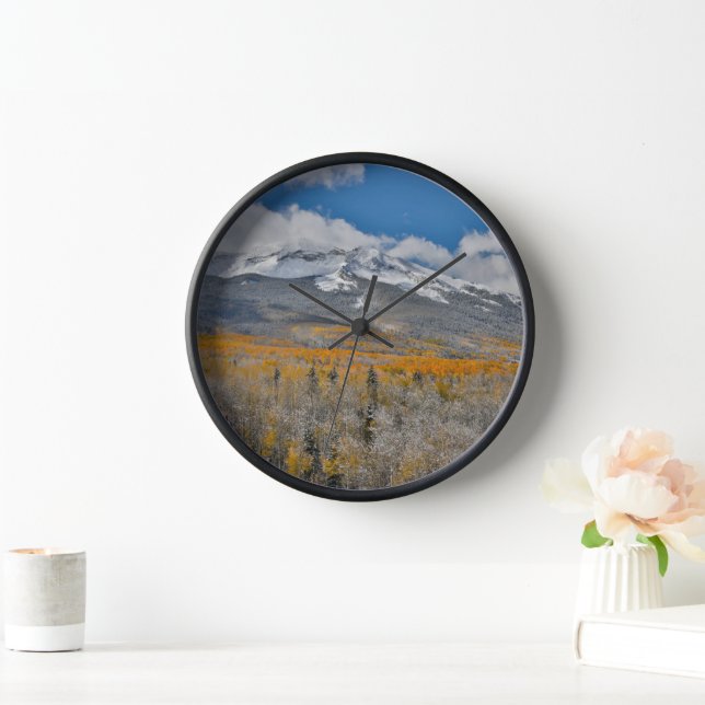 Horloge Couleurs d'automne des peupliers trembles &  | Mon (Maison)