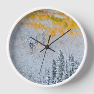 Horloge Couleurs d'automne des trembles Montagnes Rocheu