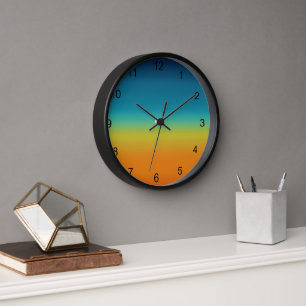 Horloge Couleurs de coucher de soleil du Sud-Ouest encadré