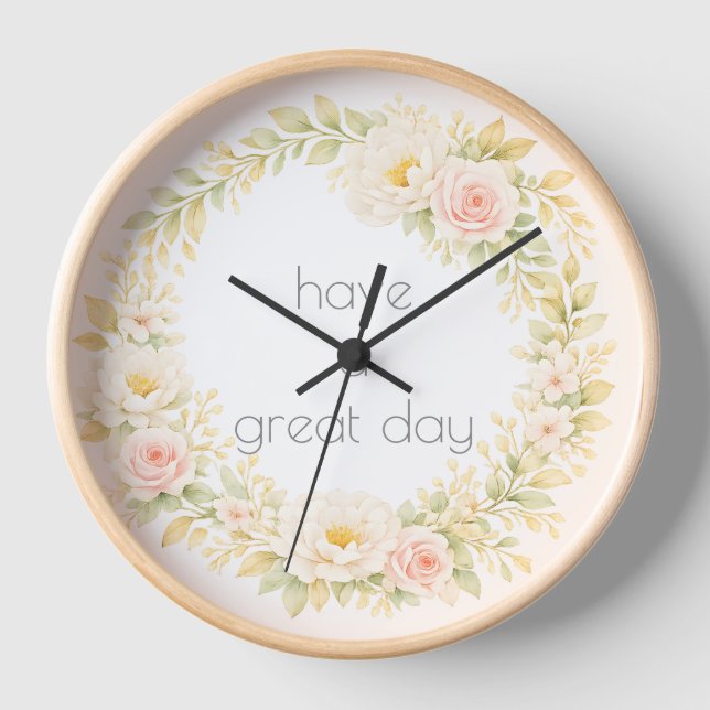 Horloge Couronne de fleurs délicate (Recto)