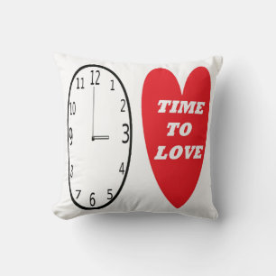 Horloge coussin Avec Coeur Rouge Temps D'Amour