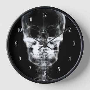 Horloge Crâne à rayons X - B&W
