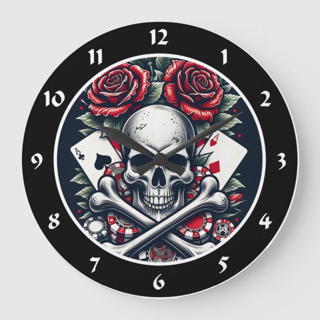 Horloge Crâne de Poker (Recto)