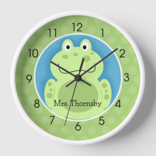 Horloge Crapaud Grenouille Vert Mignon Grenouilles Profess