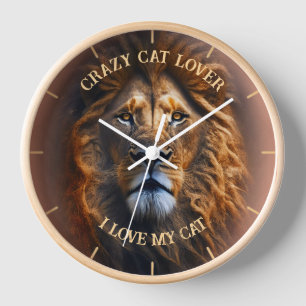 Horloge "CRAZY AMOUREUX DES CHATS" Fun personnalisé horlog
