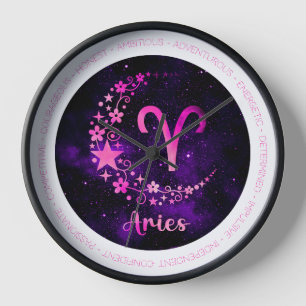 Horloge Créez votre propre Zodiac d'amandes célestes viole