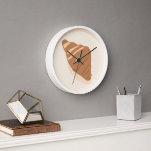 Horloge Croissant Food Art Dessin Illustration Moderne