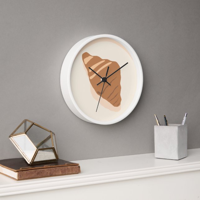 Horloge Croissant Food Art Dessin Illustration Moderne (Bureau)