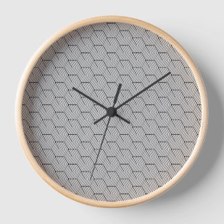 Horloge Cube de géométrie simple de ligne de motif noir