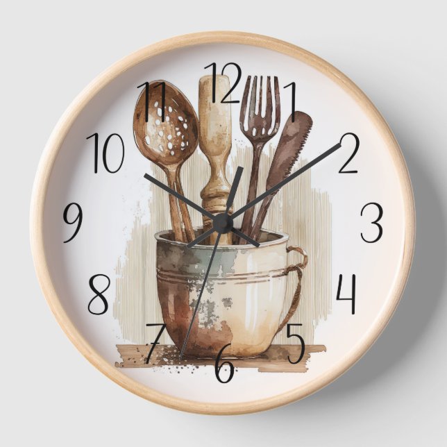 Horloge Cuisine agricole du comté rustique (Recto)