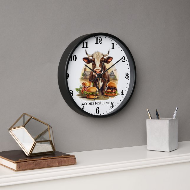 Horloge cuisine pour les amateurs de vache mignonne (Bureau)