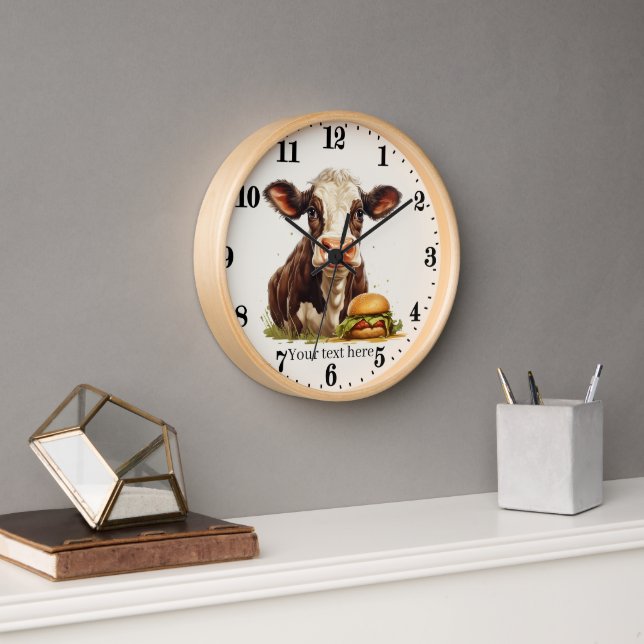 Horloge cuisine pour les amateurs de vache mignonne (Bureau)