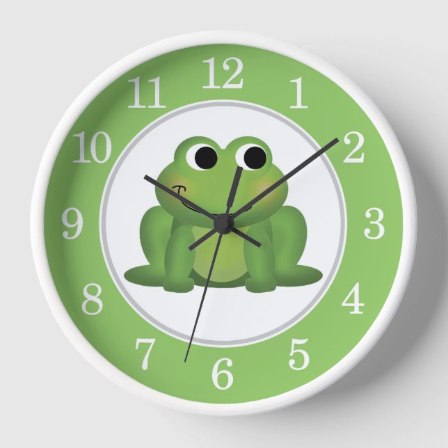 Horloge Cute Grenouille verte (Recto)