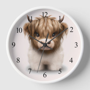 Horloge Cute Highlands Scottish Cow
