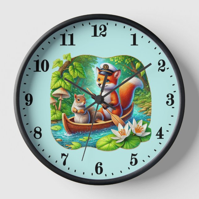 Horloge Cute Lakehouse mixte animal (Recto)