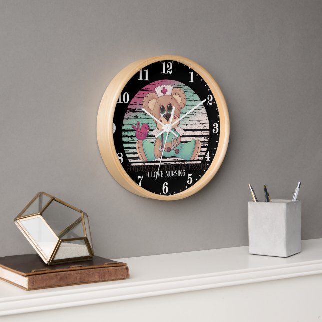 Horloge Cute Nurse ours amour Nourriture (Bureau)