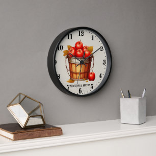Horloge Cute pomme fruits amoureux cuisine