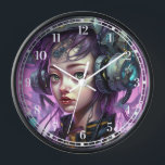 Horloge Cyborg Femme Science-Fiction<br><div class="desc">Produits d'art Imaginaire de The Lunarium.</div>