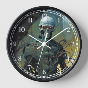 Horloge Cyborg Skeleton Futuriste Science-Fiction
