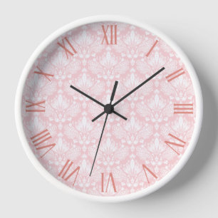 Horloge Damas florales vintages blanches et rose pâle moti