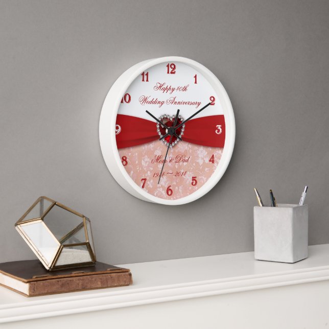 Horloge Damask 40e anniversaire Mariage Design (Bureau)