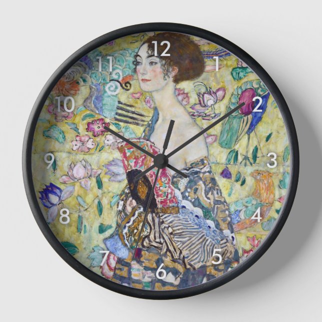 Horloge Dame avec un éventail, Gustav Klimt (Recto)