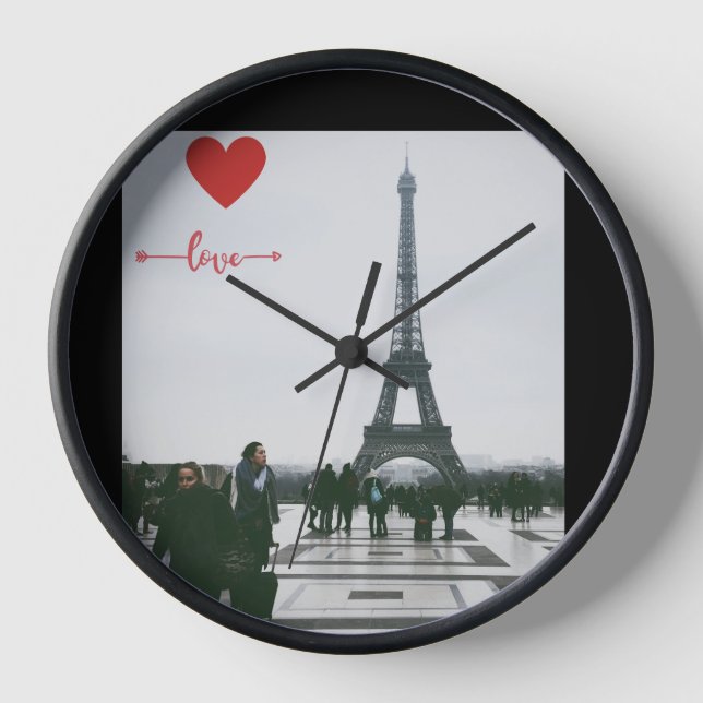 Horloge d'amour du coeur Eiffel (Recto)