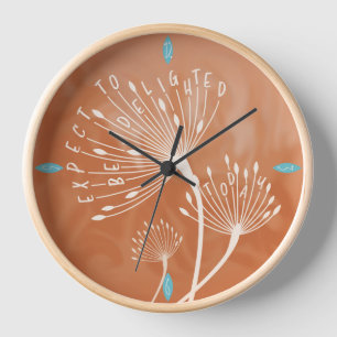 Horloge Dandelion Inspirational "soyez enchantés"