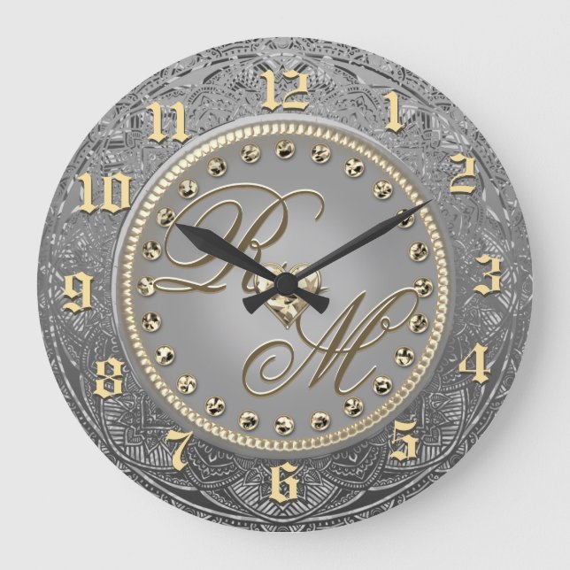Horloge d'anniversaire de monogramme personnalisée (Recto)
