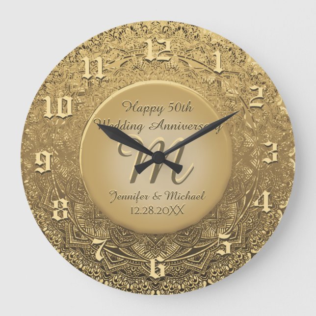 Horloge d'anniversaire de monogramme personnalisée (Recto)