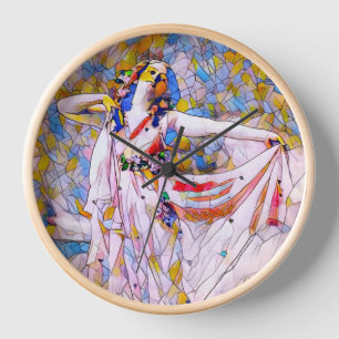 Horloge Danseur en verre tendu en robe de souffle