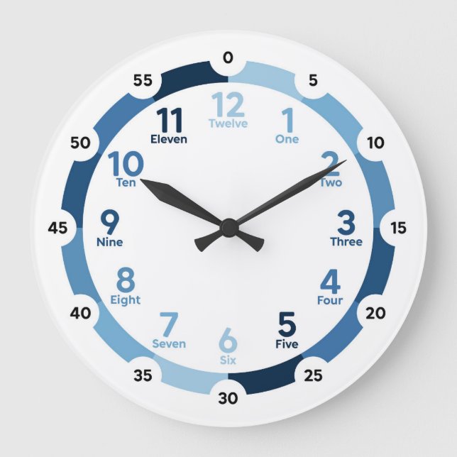 Horloge d'apprentissage - Mieux en bleu (Recto)