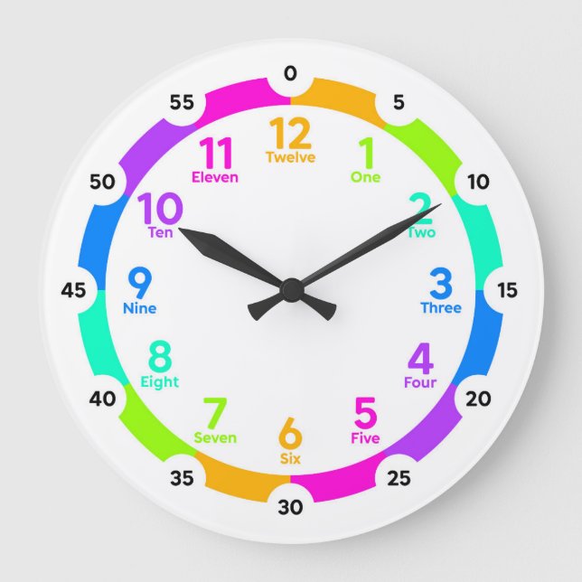 Horloge d'apprentissage - Neon Rainbow (Recto)