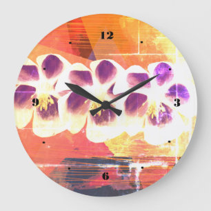 Horloge d'art abstrait de géométrie printanière