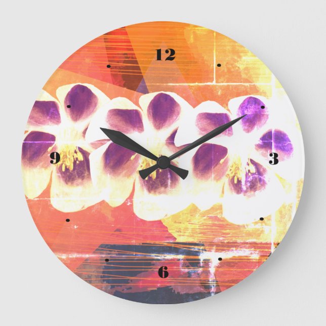 Horloge d'art abstrait de géométrie printanière (Recto)