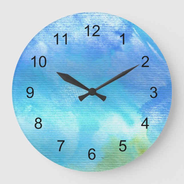 Horloge d'art Blue Watercolor (Recto)