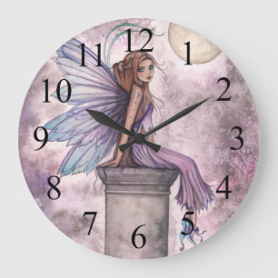 Horloge D'Art Imaginaire Fée Violet