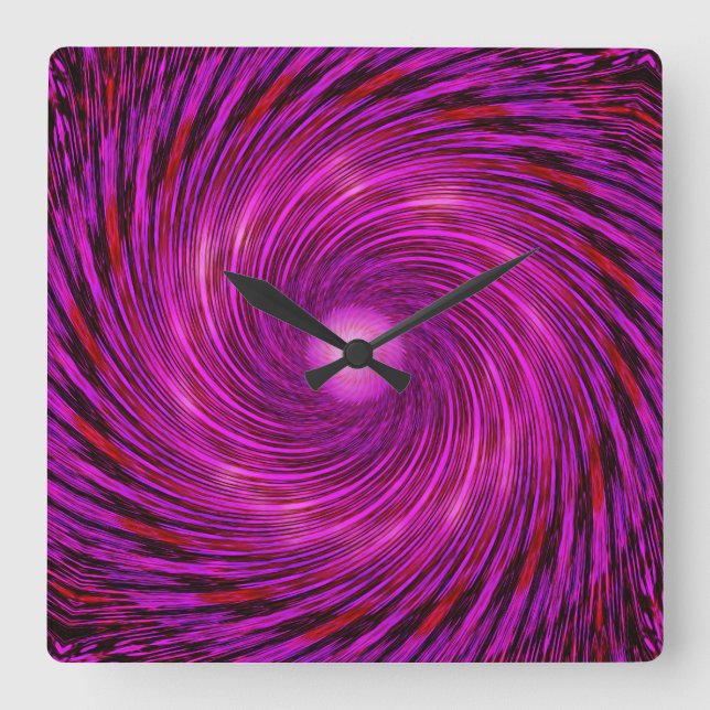 Horloge d'art Kaleidoscope noir rose (Recto)