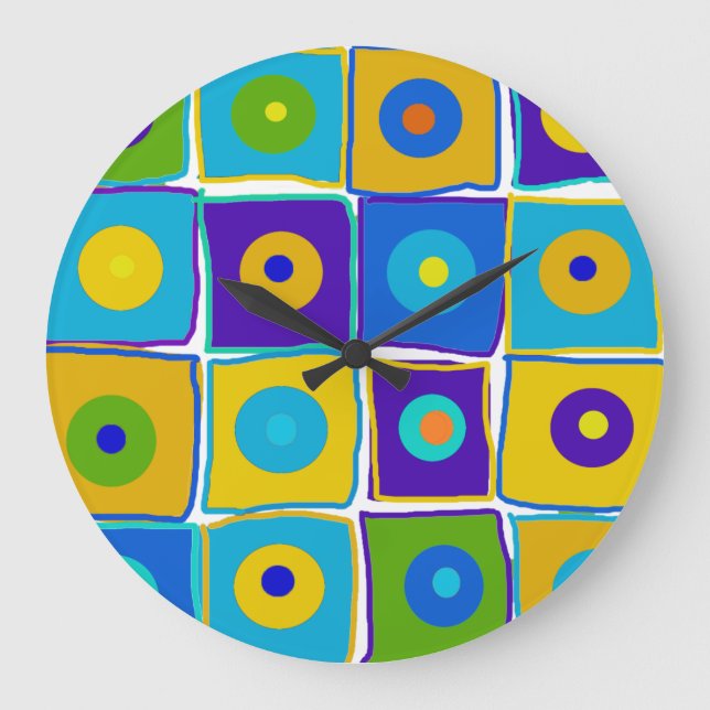 Horloge d'art pois et Carré (Recto)